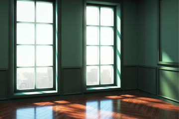 Empty clean green interior