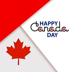 Fototapeta na wymiar Happy Canada Day lettering isolated on white. Vector.