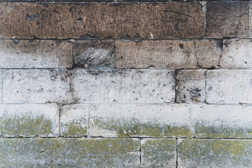 Aged stone wall with texture, color, cobblestone, great background