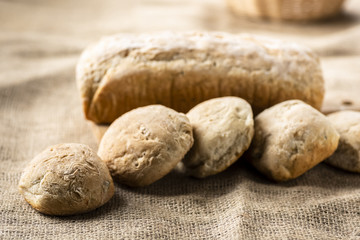 Fototapeta na wymiar Homemade bread - tasty and healthy - without any enhancers