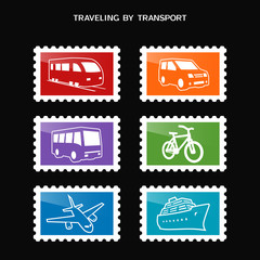 Travel by various transport postage set