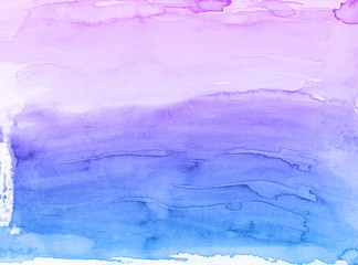 Pink and blue watercolor paint background.