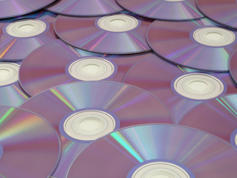Blank DVD Discs Displayed with the Reflective Side Up