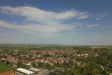 Fototapeta premium Derenburg near Blankenburg in the Harz Mountains from above / Germany