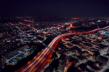 City at night with high contrast light trails  © Joseph