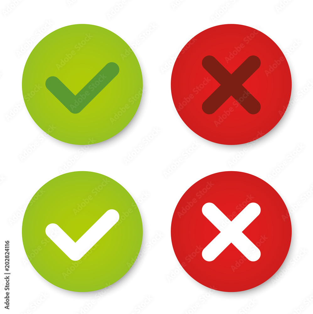 Poster Checkmarks web buttons. Vector illustration