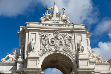 Fototapeta na wymiar triumph arch in lisbon
