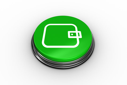 Usb storage graphic on digitally generated green push button