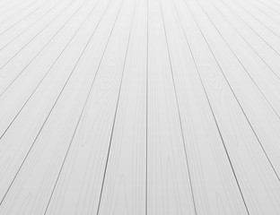 White wooden floor background in perspective