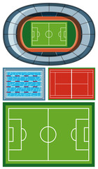 Obraz premium Sport Field from Top View