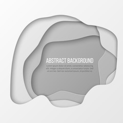 Abstract white paper cut layered background