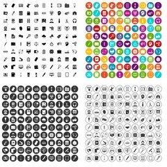 100 office work icons set vector in 4 variant for any web design isolated on white