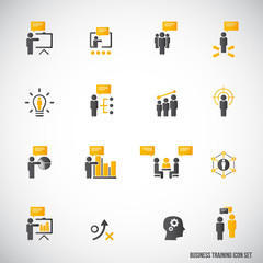 Business training icon set