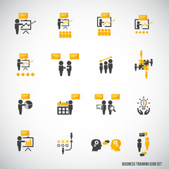 Business training icon set