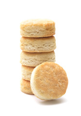 Classic White Biscuits on a White Background