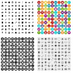 100 adult games icons set vector in 4 variant for any web design isolated on white
