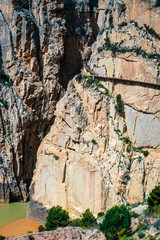 Caminito Del Rey - mountain path along steep cliffs in Andalusia, Spain