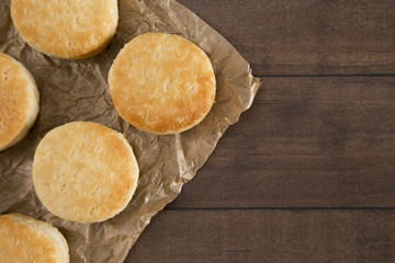 Classic White Biscuits on Baking Paper