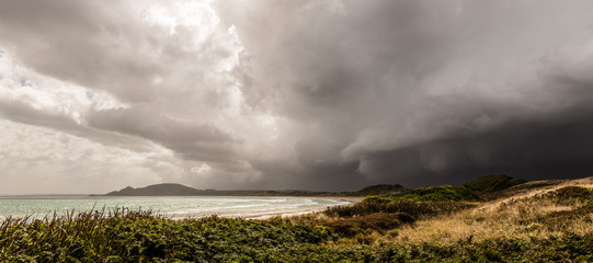 panorama, Stormy skies, Green Point beach