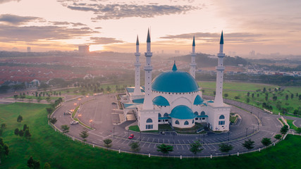 Aerial Photo - Sunrise at a mosque