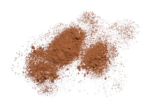 Cocoa powder on white background
