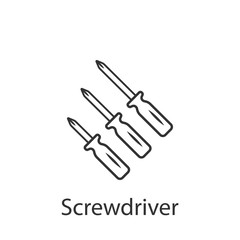 Screwdriver vector icon. Simple element illustration. Screwdriver vector symbol design from Construction collection set. Can be used in web and mobile