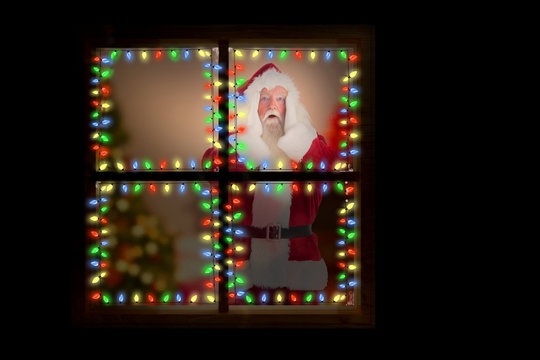 Santa is shocked to camera against christmas at home 