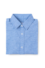 Blue shirt isolated on white background.
