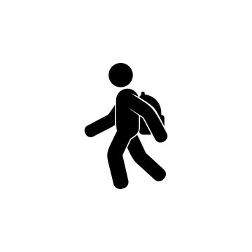 the child goes to school icon. Element of children illustration. Premium quality graphic design icon. Signs and symbols collection icon for websites, web design, mobile app