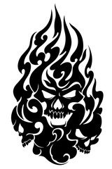 スカルと火炎のイラスト,