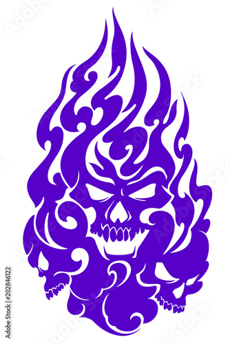 スカルと火炎のイラスト Wall Mural Abstract Abstract Wallpaper Murals Daicokuebisu