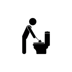man is cleaning the toilet icon. Element of cleaning and cleaning tools illustration. Premium quality graphic design icon. Signs and symbols collection icon for websites