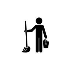 man washes floors icon. Element of cleaning and cleaning tools illustration. Premium quality graphic design icon. Signs and symbols collection icon for websites, web design
