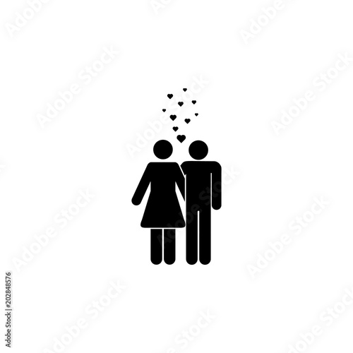 Hugging Couple And Hearts Icon Element Of Couples In Love
