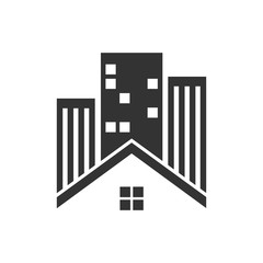 home logo. house and roof icon. building symbol. vector eps 08.