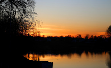 Fototapeta premium Stock Foto Beautiful sunset on the river
