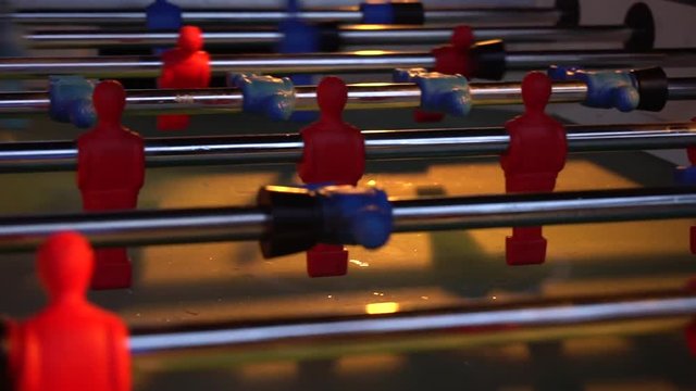 video foosball table soccer . football players sport teame