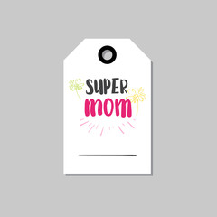 Mothers Day Card For Spring Mom Holiday With Hand Drawn Lettering Template Isolated Vector Illustration
