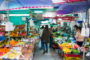 Fresh fruit in local market at Hong Kong