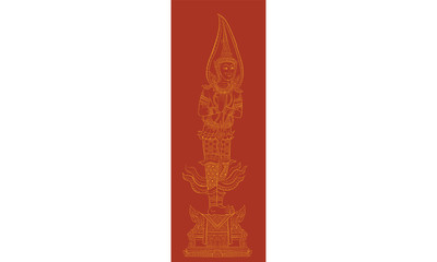 Thai traditional tattoo, Thai traditional painting vector