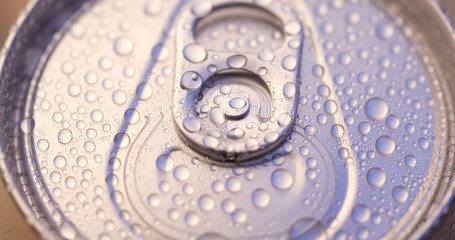 Beer can with water droplet