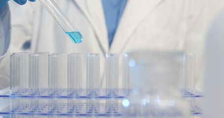 Drop blue liquid in test tube