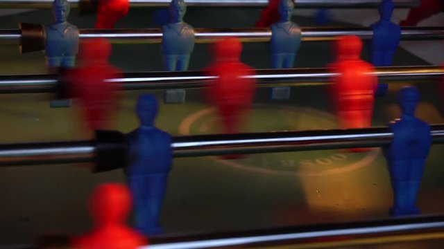 video foosball table soccer . football players sport teame