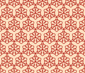 Seamless linear pattern with crossing curved lines and scrolls ornament background.