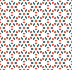 Floral Tiles Seamless Vector Pattern.flower Geometric texture pattern background.