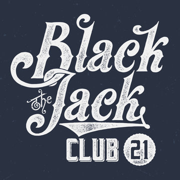 The Black Jack Club - Vintage Tee Design For Print 