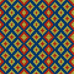 Knitted seamless symmetrical pattern