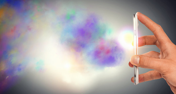 Smartphone with paint splash