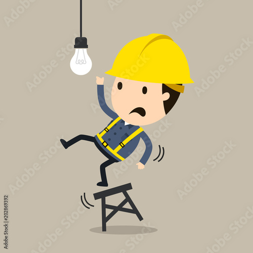 "Safety and accident, Electric shock, Vector illustration, , Industrial