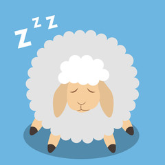 Isolated sleeping sheep.